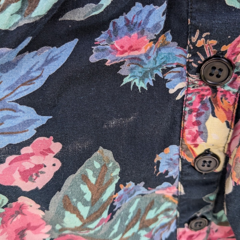 Vintage 90s Starina Floral Garden Dress M Cottagecore Button Front Corset Ruffle - Picture 15 of 15